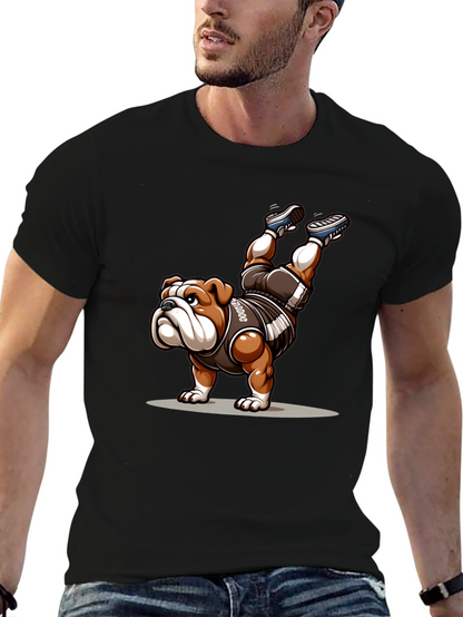 Bulldog Handstand Graphic Tee - Unique Design
