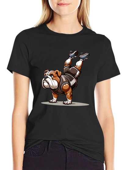 Bulldog Handstand Graphic Tee - Unique Design