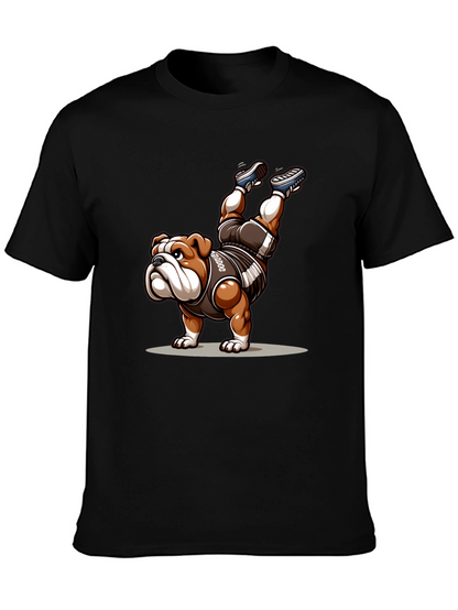Bulldog Handstand Graphic Tee - Unique Design
