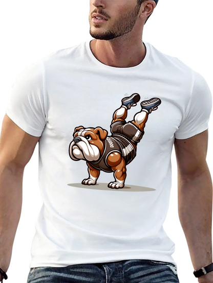 Bulldog Handstand Graphic Tee - Unique Design