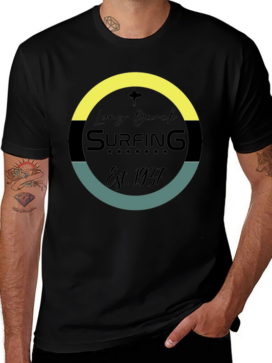 Long Beach Surfing Est. 1937 Black T-Shirt