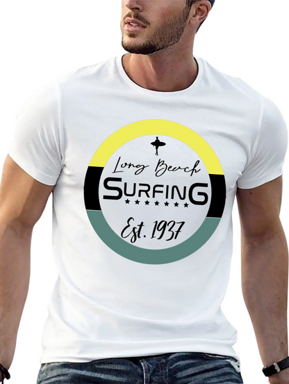 Long Beach Surfing Est. 1937 Black T-Shirt