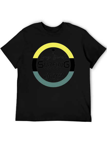 Long Beach Surfing Est. 1937 Black T-Shirt