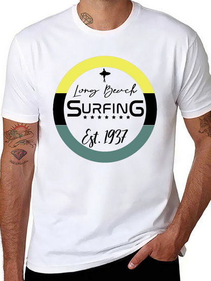 Long Beach Surfing Est. 1937 Black T-Shirt