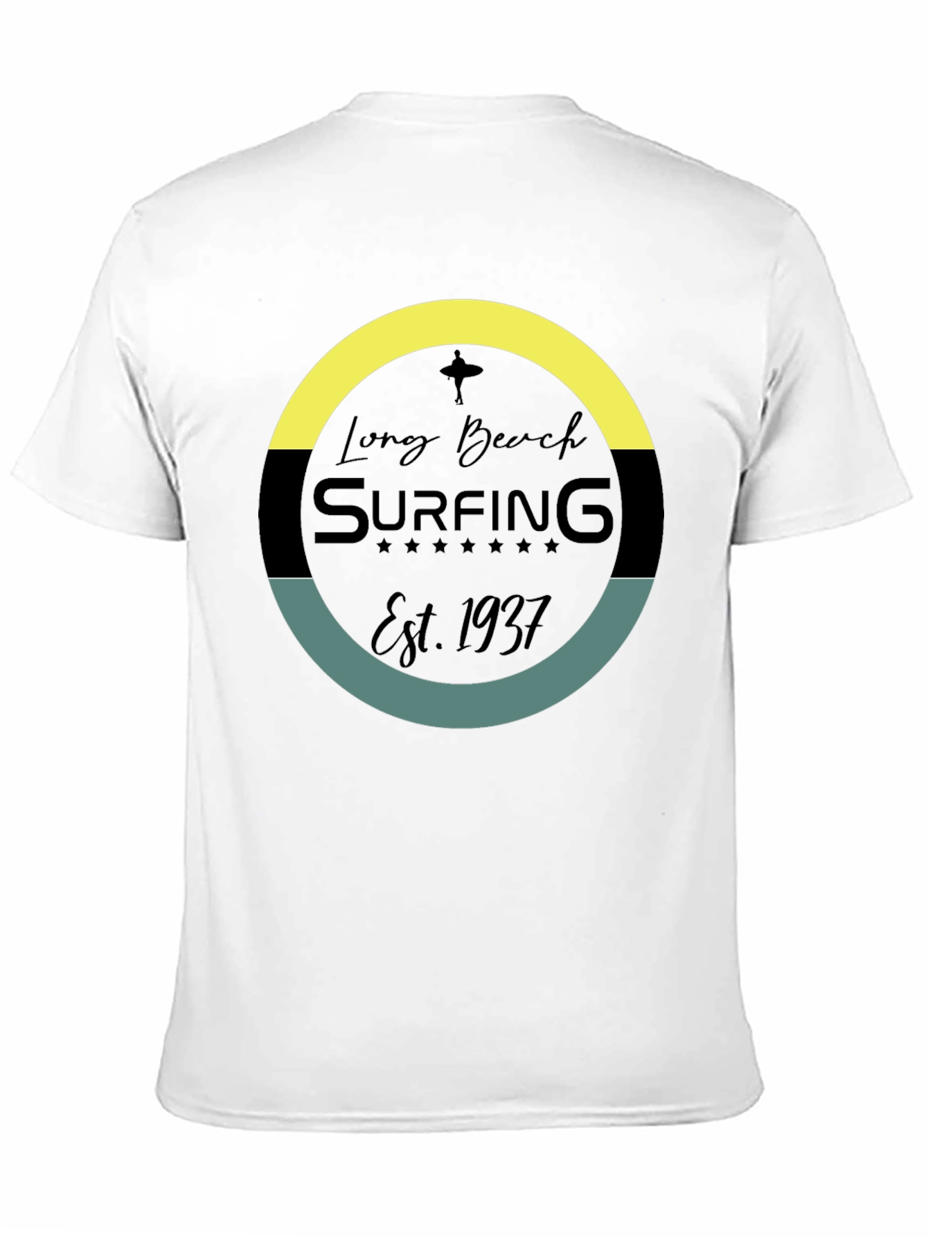 Long Beach Surfing Est. 1937 Black T-Shirt