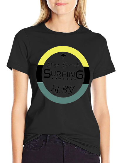 Long Beach Surfing Est. 1937 Black T-Shirt