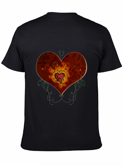Heart Design Black T-Shirt