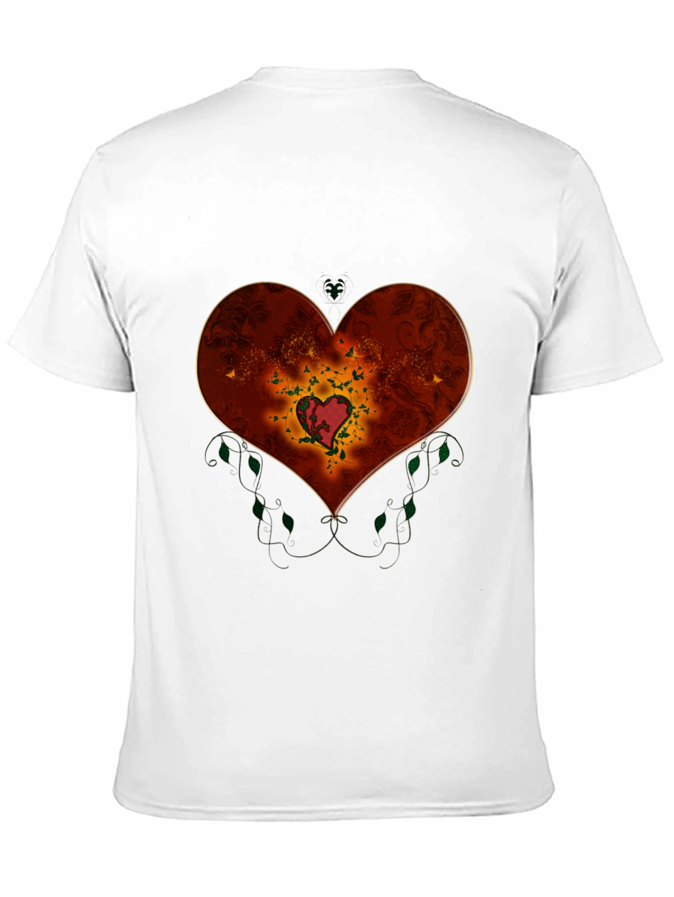 Heart Design Black T-Shirt