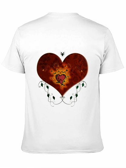 Heart Design Black T-Shirt