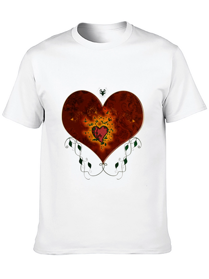 Heart Design Black T-Shirt