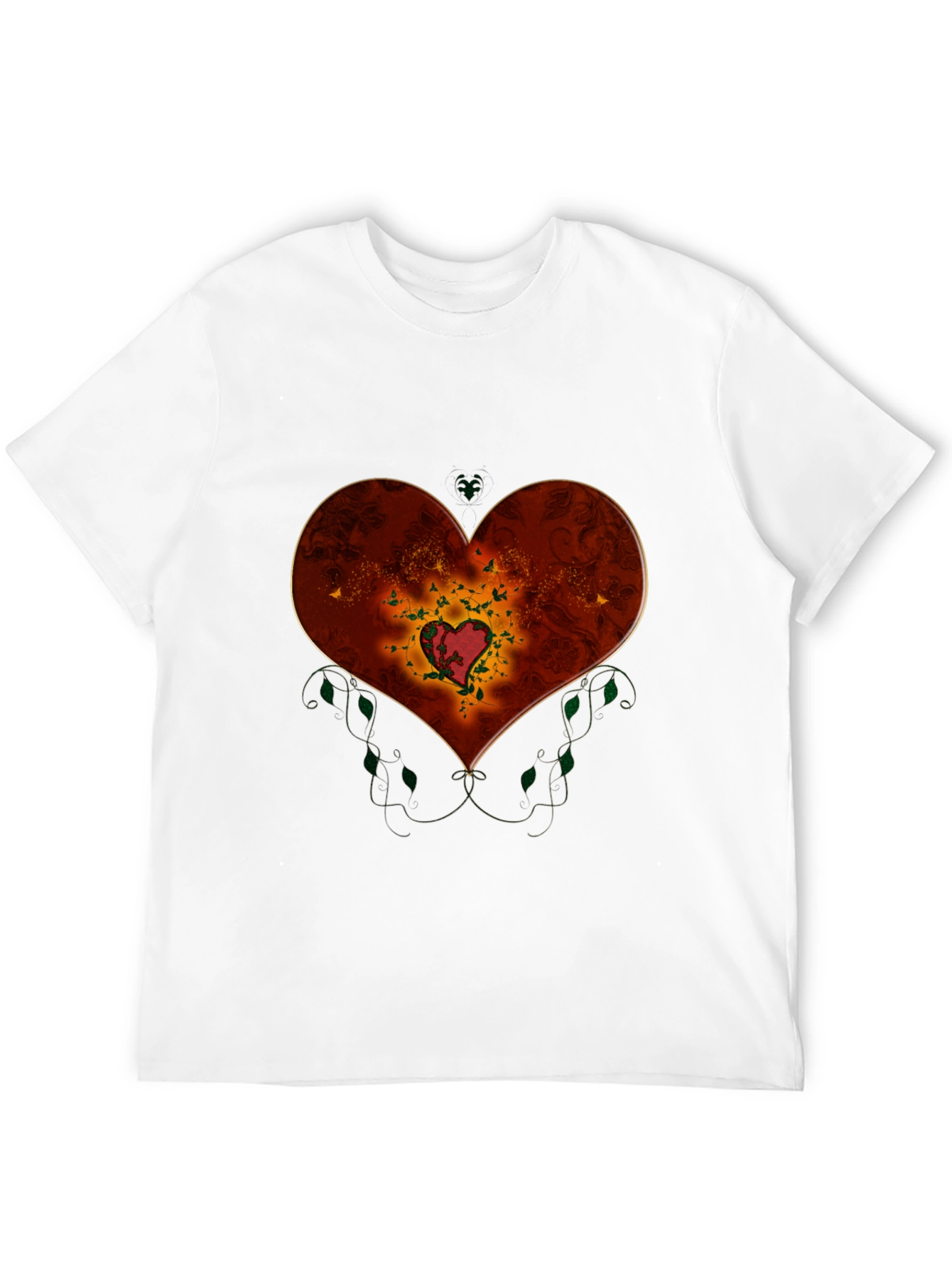Heart Design Black T-Shirt