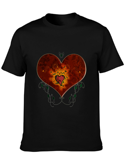 Heart Design Black T-Shirt