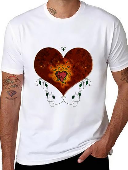 Heart Design Black T-Shirt