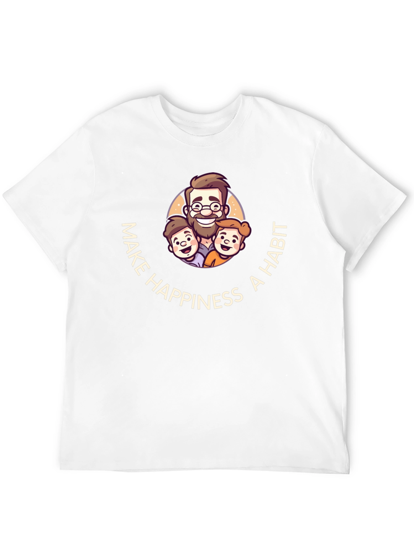 Make Happiness A Habit Black Graphic T-Shirt