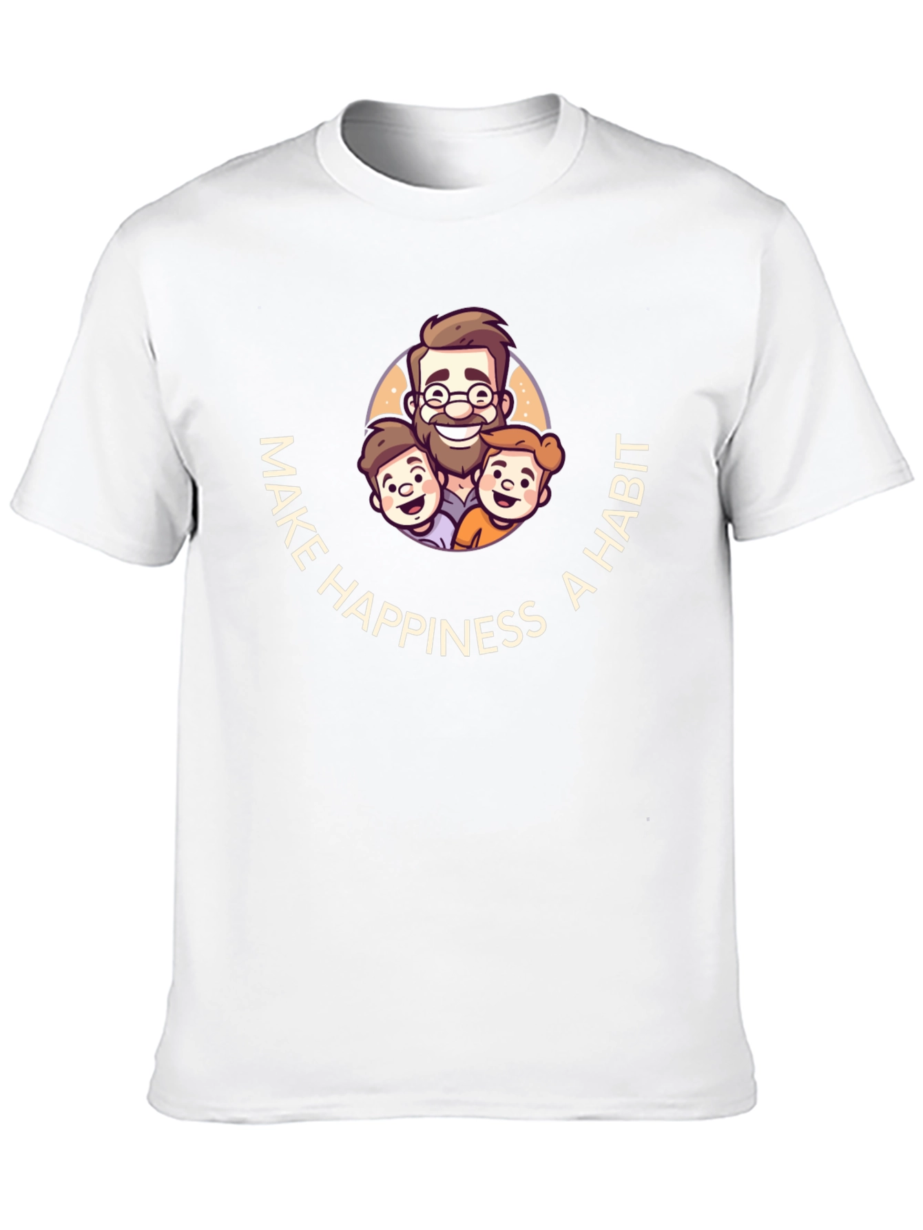 Make Happiness A Habit Black Graphic T-Shirt
