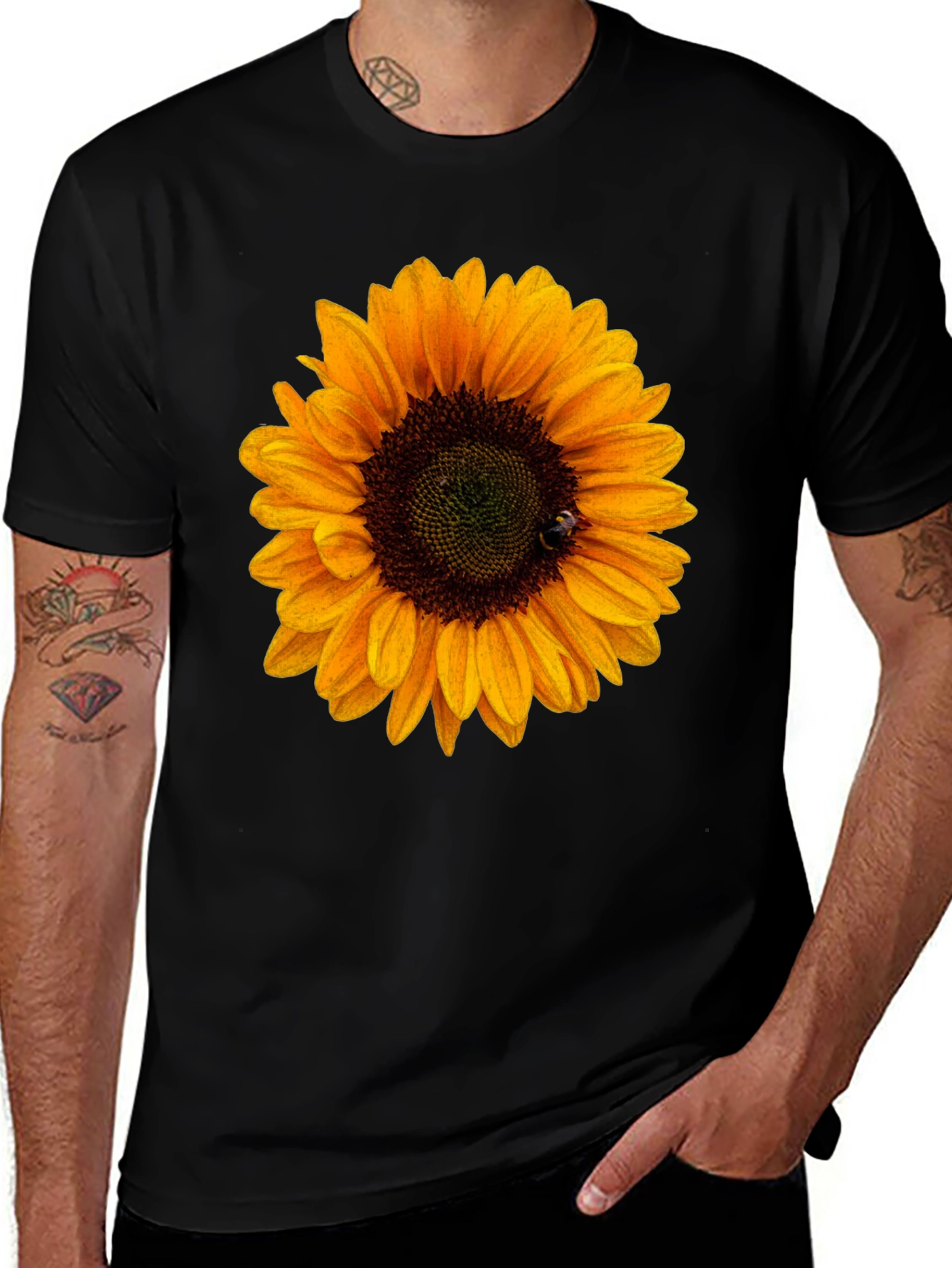 Sunflower Graphic Tee - Black Unisex T-Shirt