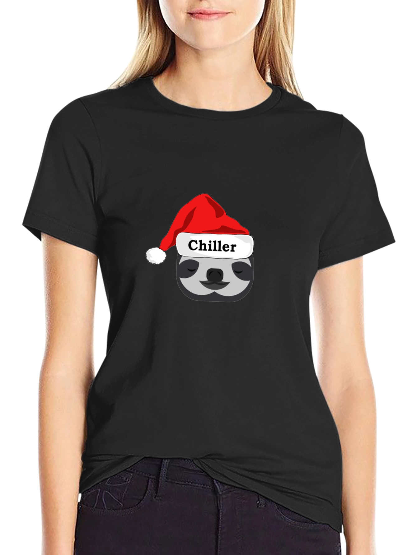Chiller Sloth Santa Hat T-Shirt