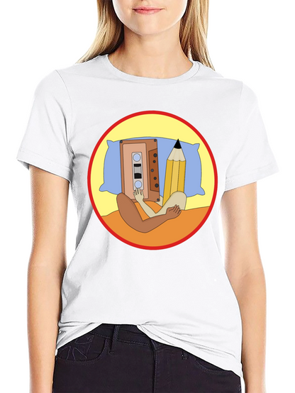 Cassette & Pencil Pillow T-Shirt