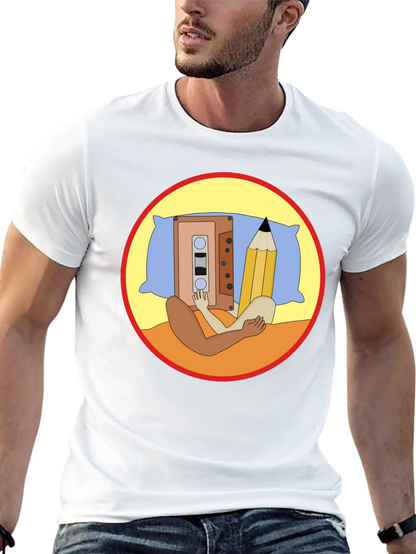 Cassette & Pencil Pillow T-Shirt
