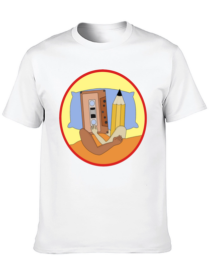 Cassette & Pencil Pillow T-Shirt