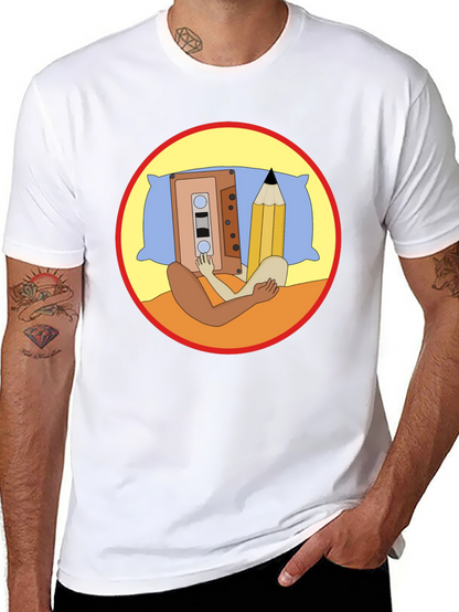 Cassette & Pencil Pillow T-Shirt