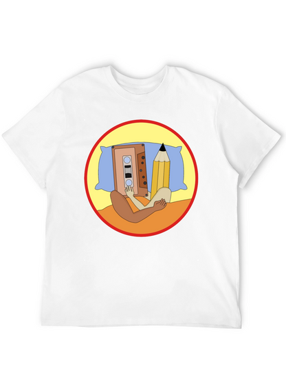 Cassette & Pencil Pillow T-Shirt