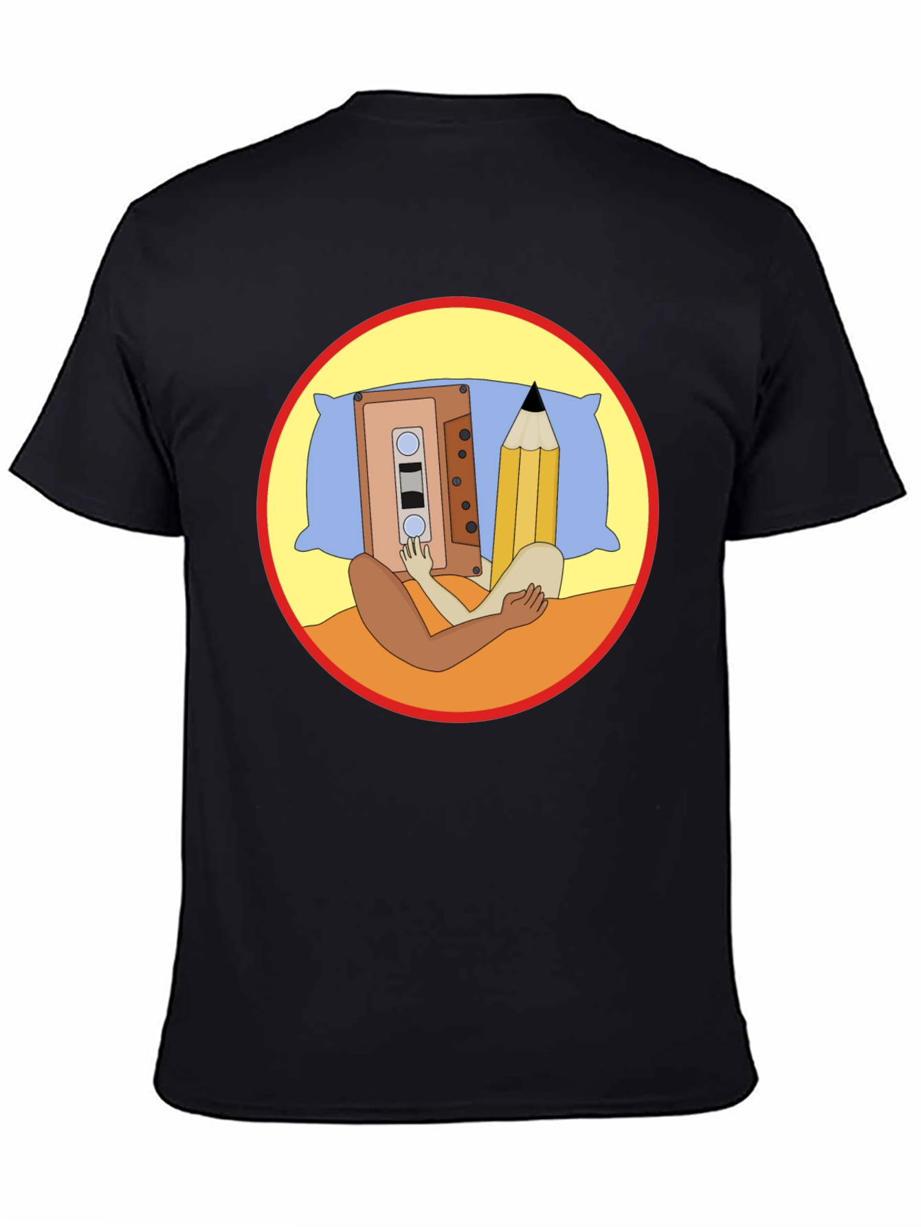 Cassette & Pencil Pillow T-Shirt
