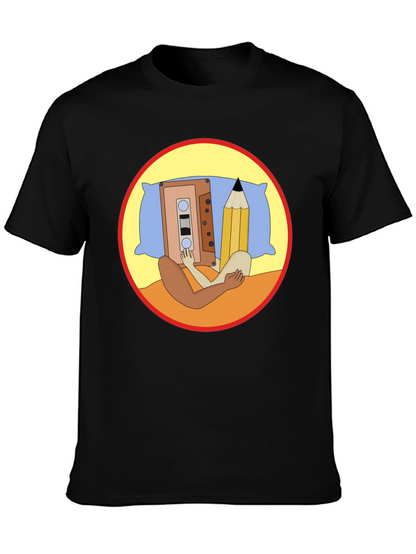 Cassette & Pencil Pillow T-Shirt