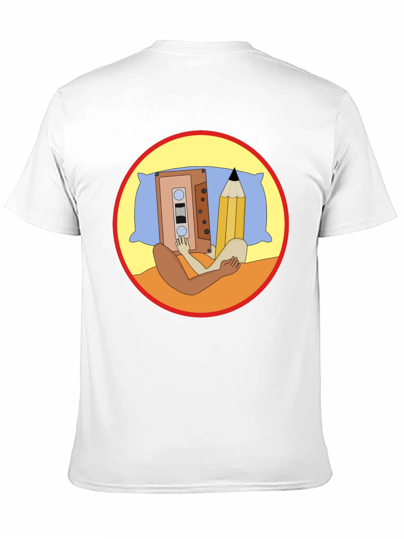 Cassette & Pencil Pillow T-Shirt