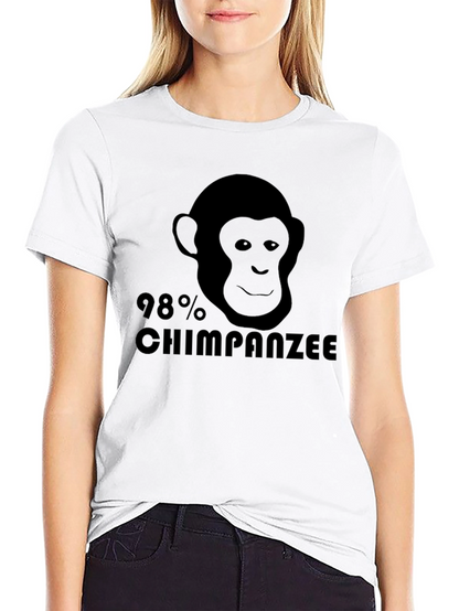 98% Chimpanzee Black Graphic Tee - Novelty T-Shirt
