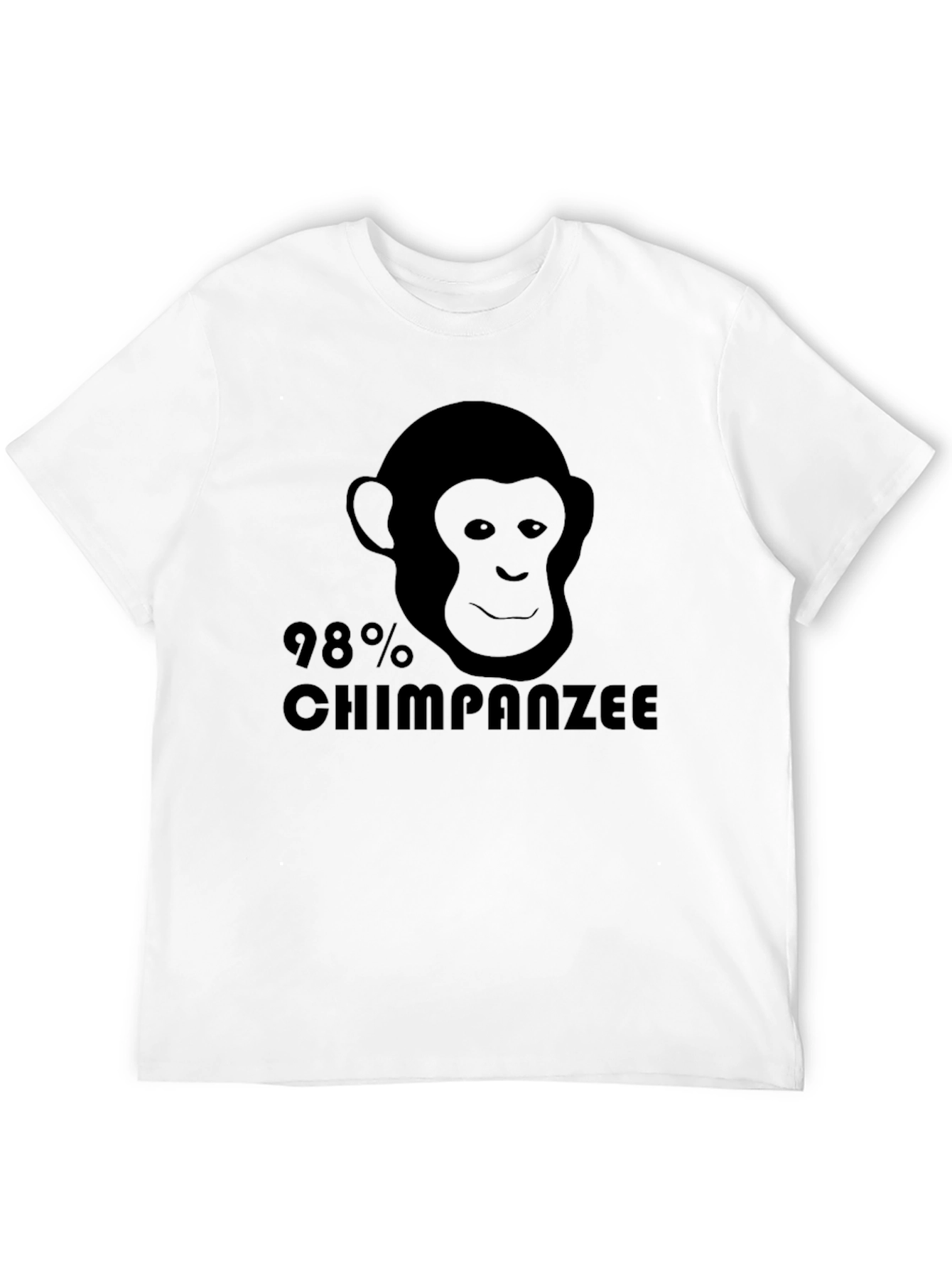 98% Chimpanzee Black Graphic Tee - Novelty T-Shirt