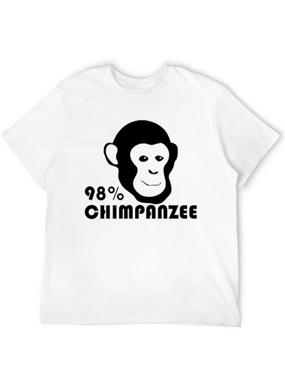98% Chimpanzee Black Graphic Tee - Novelty T-Shirt