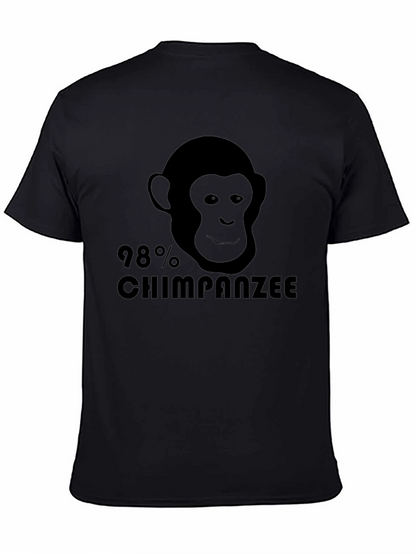 98% Chimpanzee Black Graphic Tee - Novelty T-Shirt