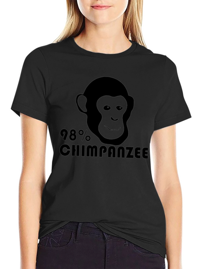 98% Chimpanzee Black Graphic Tee - Novelty T-Shirt