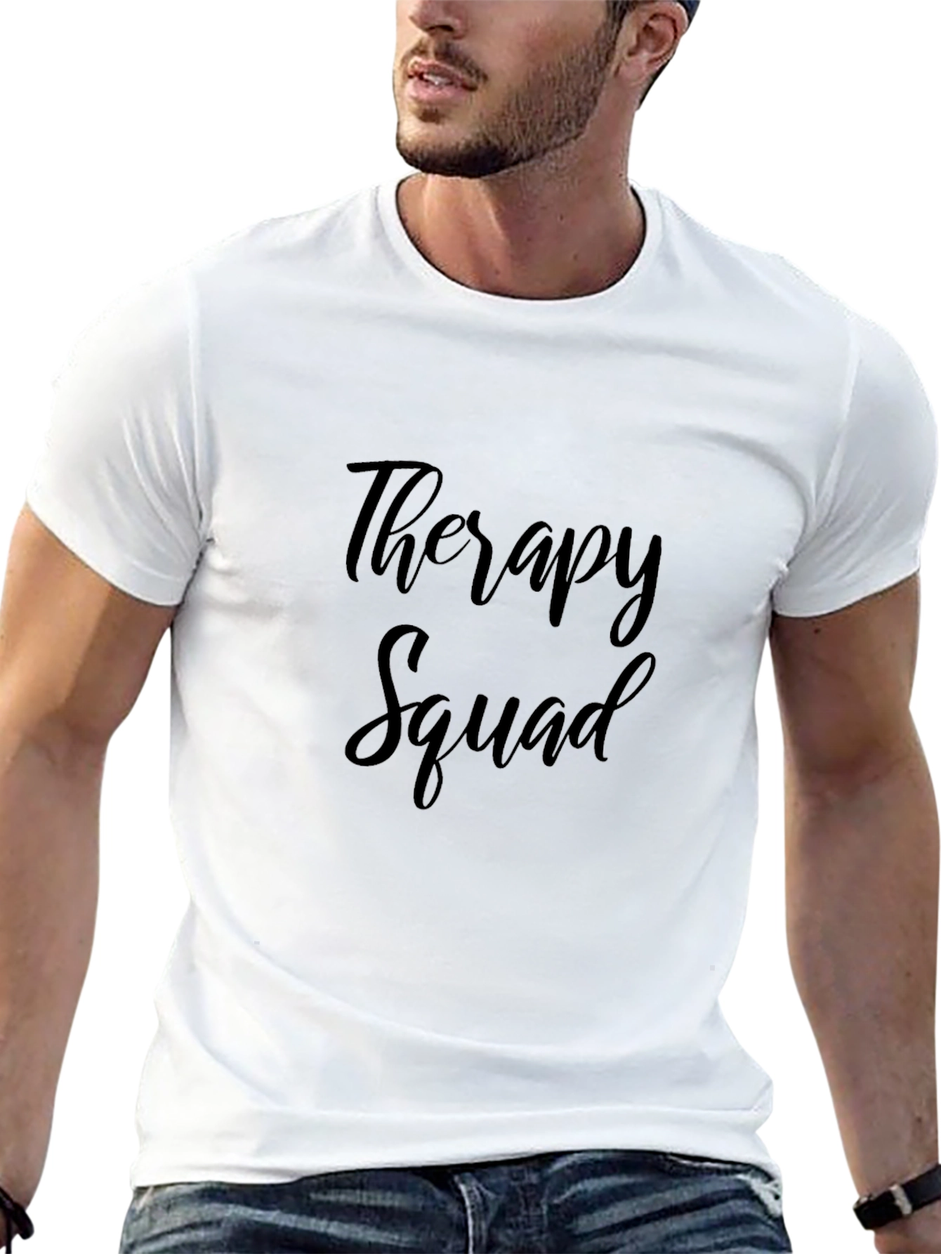 Therapy Squad Black Cotton T-Shirt