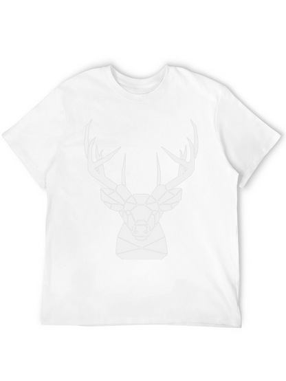Geometric Deer Graphic Tee - Black