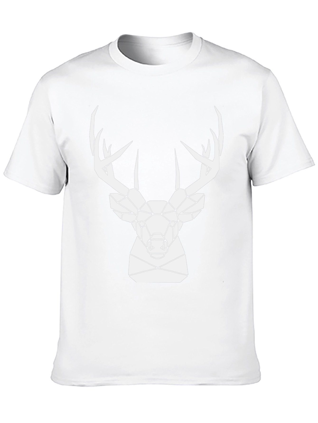 Geometric Deer Graphic Tee - Black