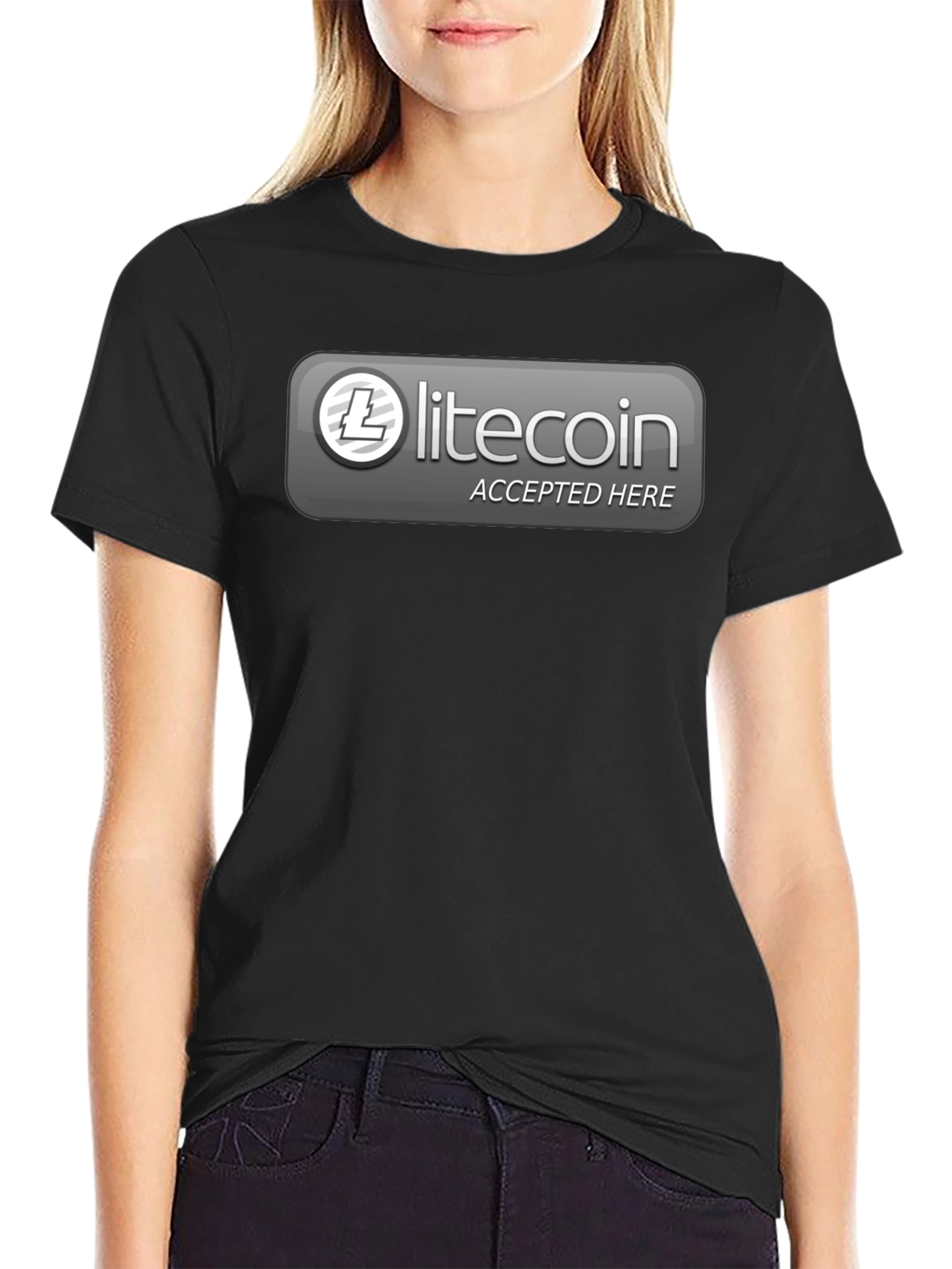 Litecoin Accepted Here Graphic Tee - Crypto T-Shirt