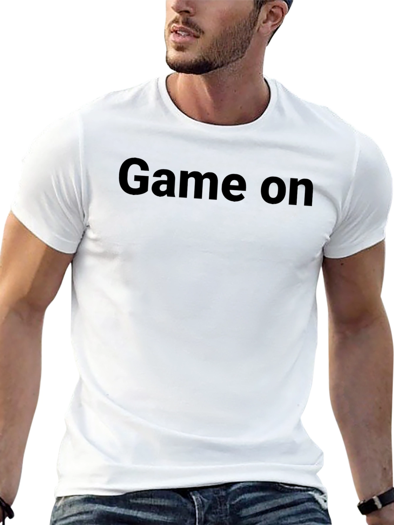 Game On T-Shirt - Black Crew Neck Tee