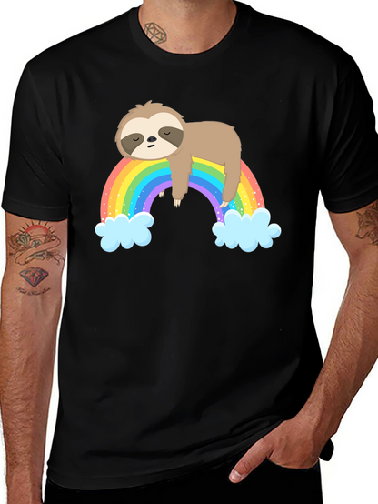 Lazy Sloth on Rainbow T-Shirt
