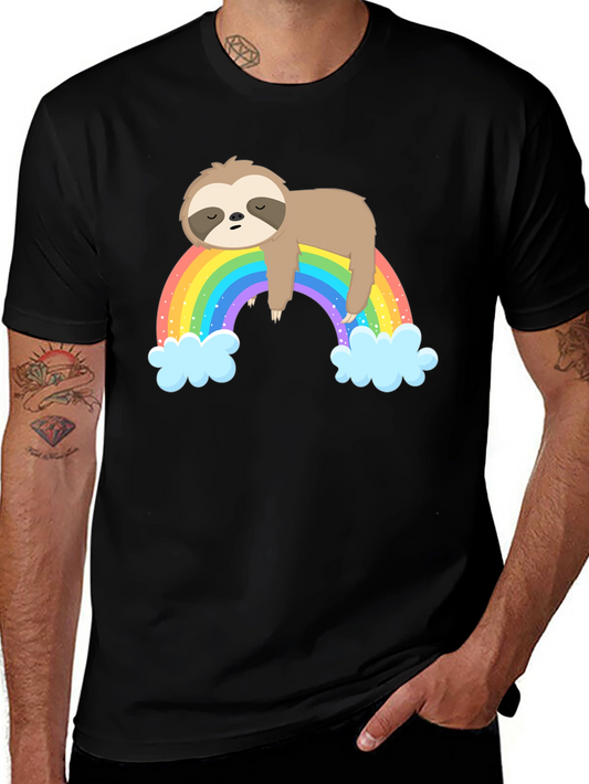 Lazy Sloth on Rainbow T-Shirt
