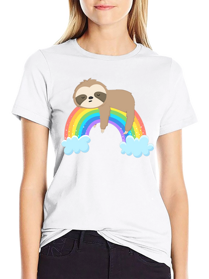 Lazy Sloth on Rainbow T-Shirt
