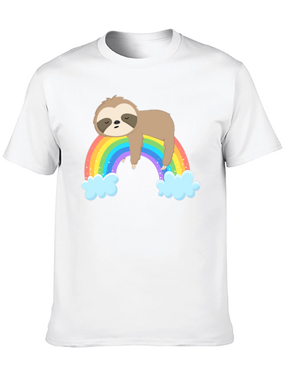 Lazy Sloth on Rainbow T-Shirt