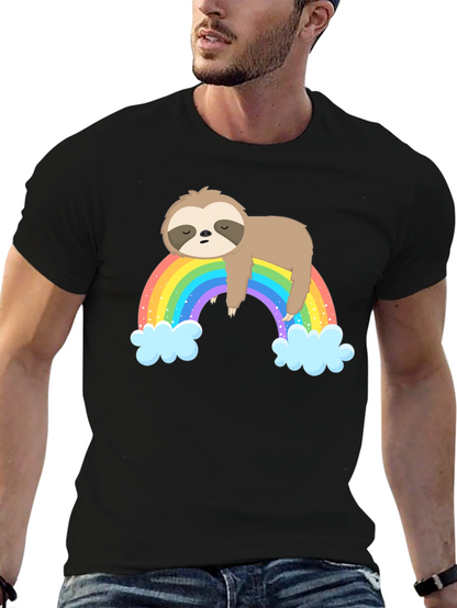 Lazy Sloth on Rainbow T-Shirt