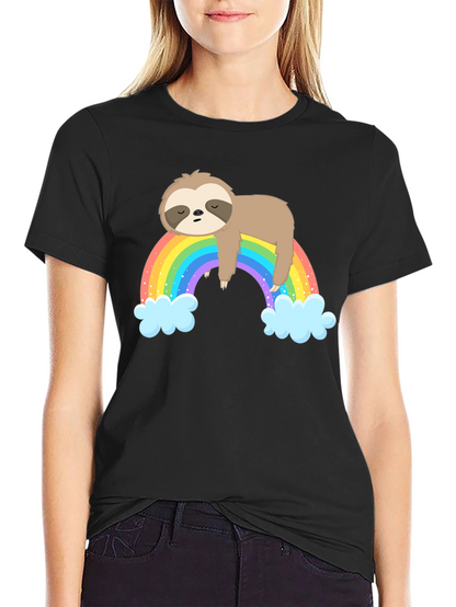 Lazy Sloth on Rainbow T-Shirt