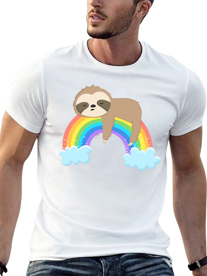 Lazy Sloth on Rainbow T-Shirt