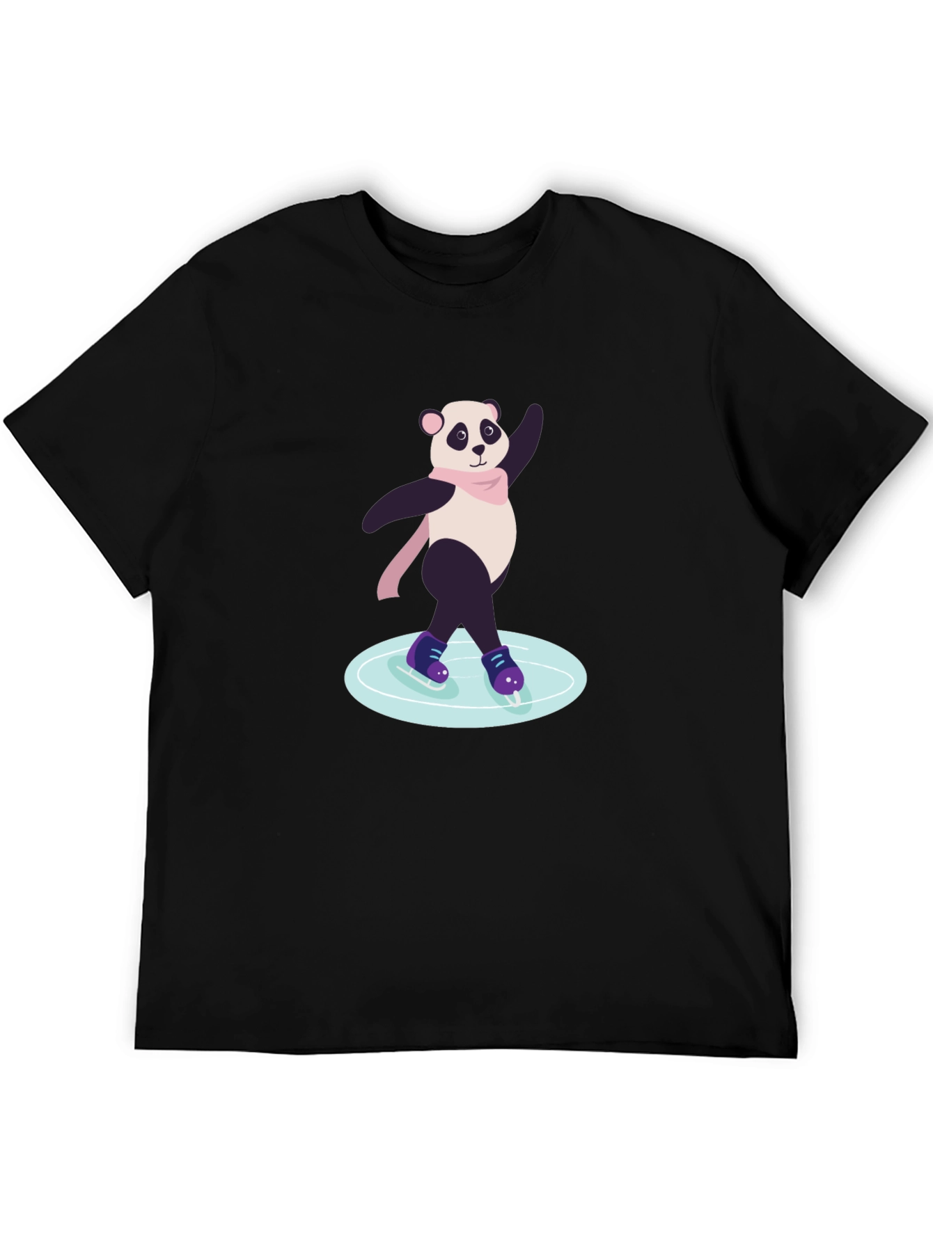 Panda Ice Skating Graphic Tee