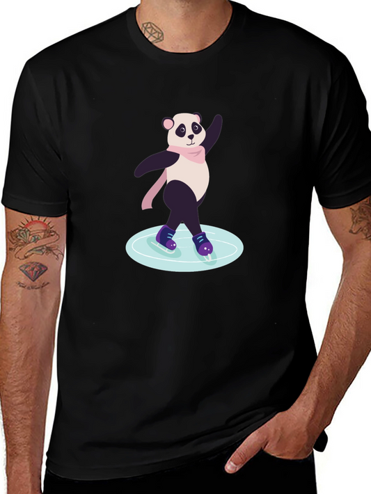 Panda Ice Skating Graphic Tee