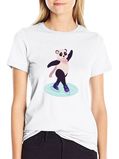 Panda Ice Skating Graphic Tee