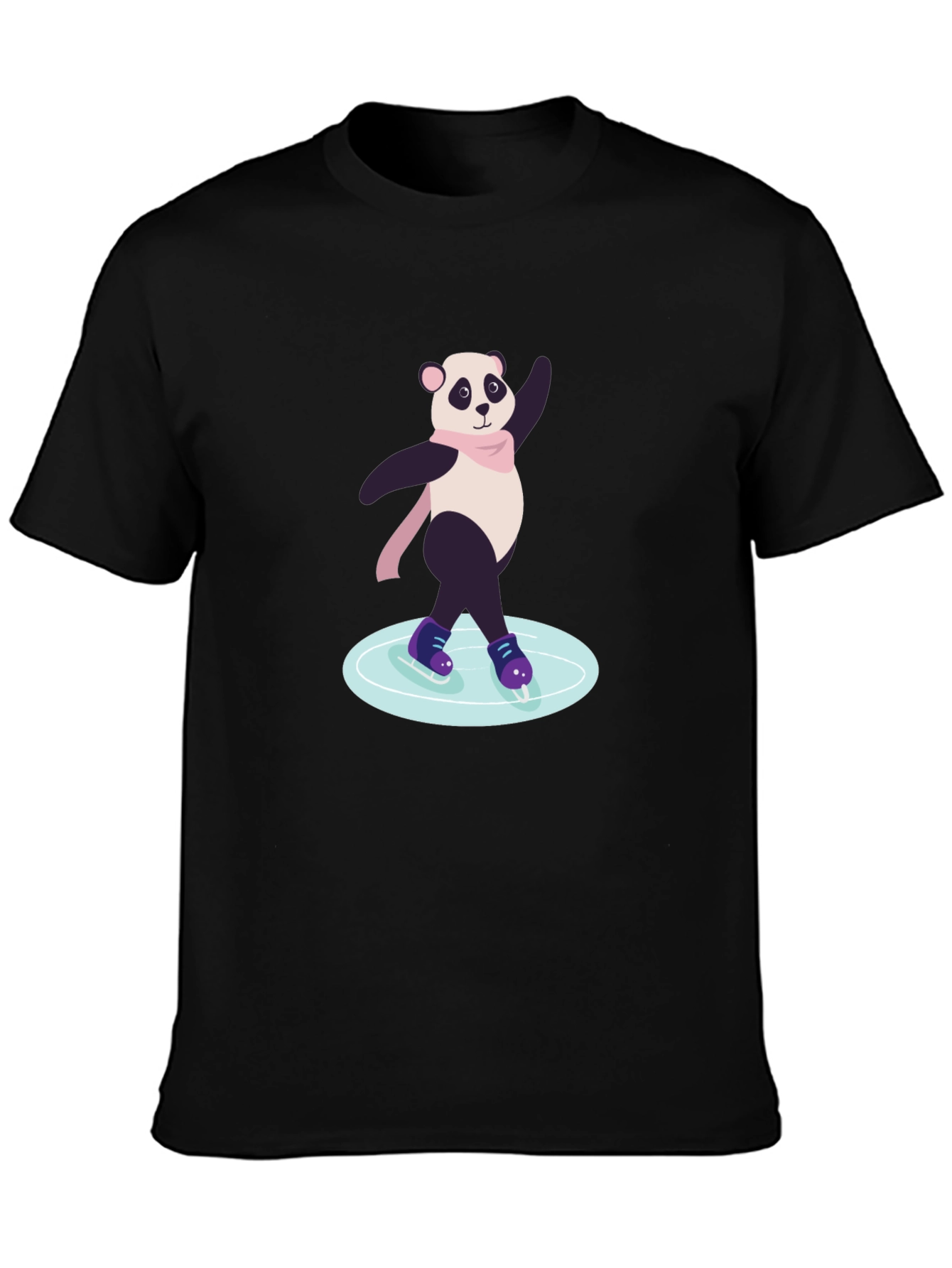 Panda Ice Skating Graphic Tee